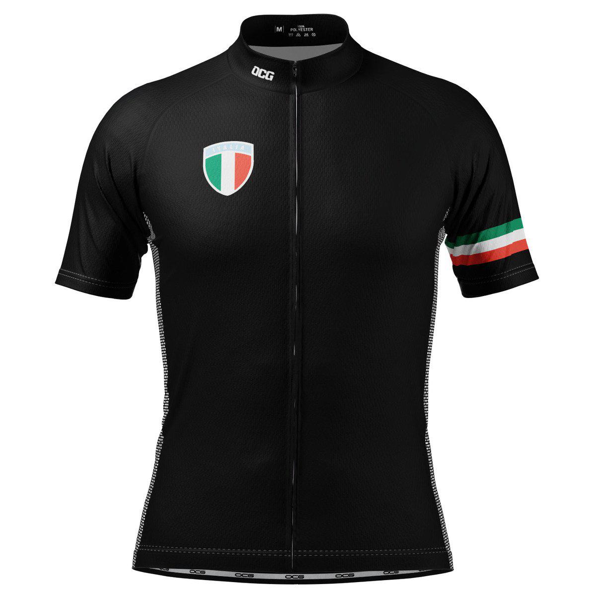 Men's Classic Italia National Flag Short Sleeve Cycling Jersey