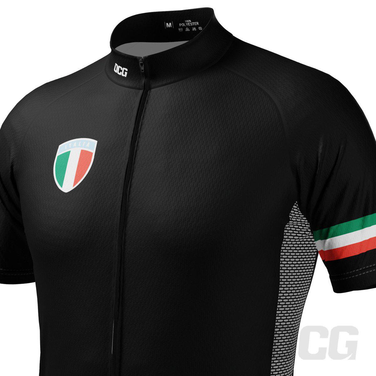 Men's Classic Italia National Flag Short Sleeve Cycling Jersey