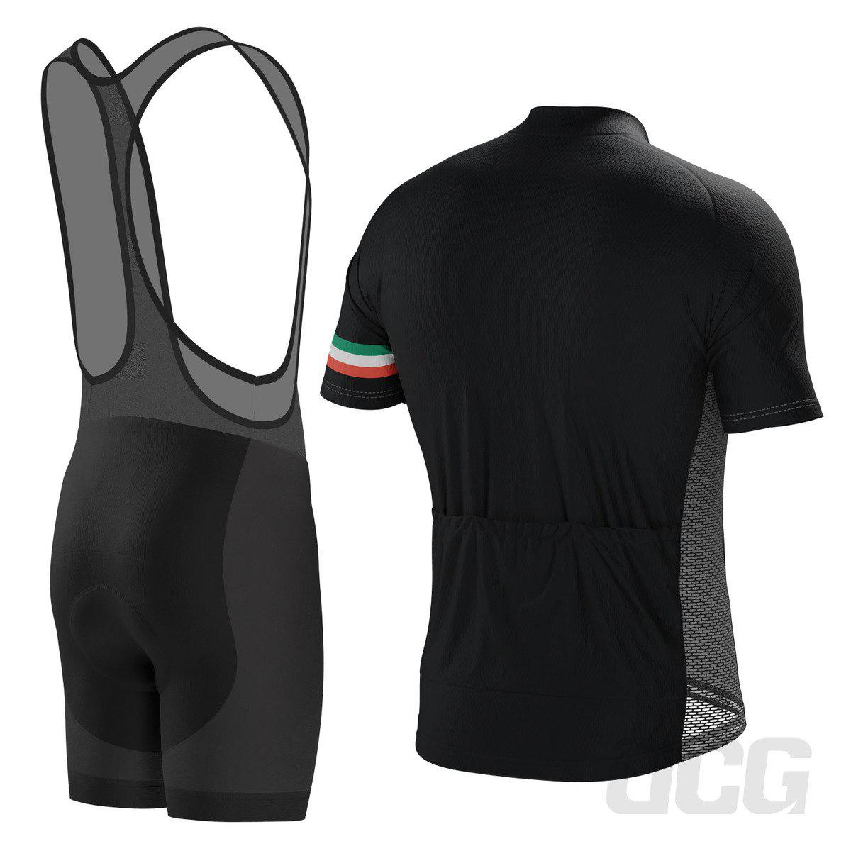Men's Classic Italia Black National Flag 2 Piece Cycling Kit