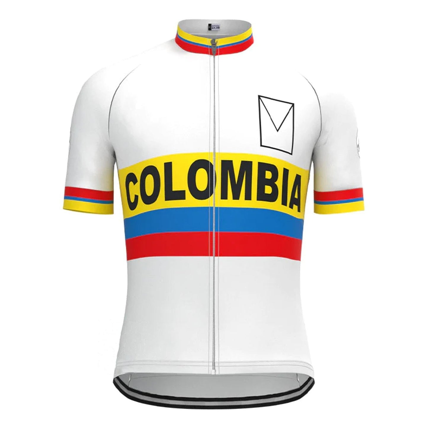 Colombia White Retro Cycling Jersey