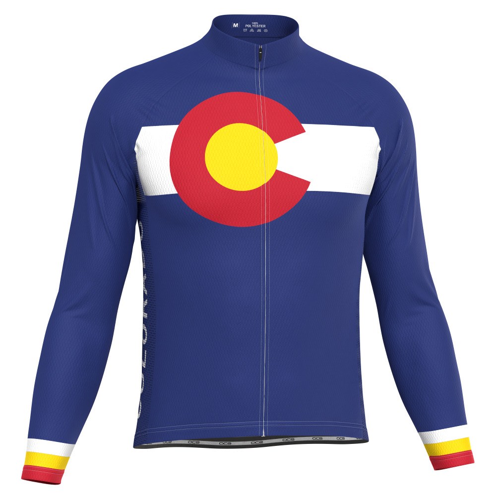 Men's Colorado US State Icon Long Sleeve Cycling Jersey