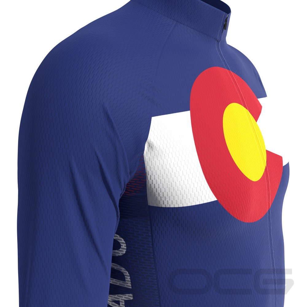 Men's Colorado US State Icon Long Sleeve Cycling Jersey