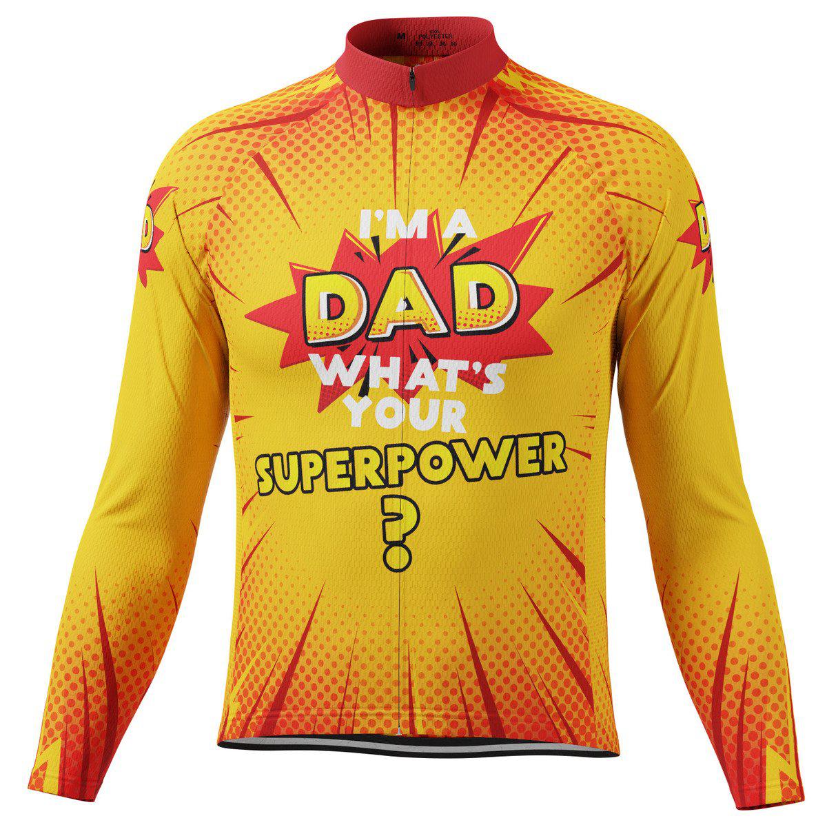 Men's I'm a Dad Superpower Long Sleeve Cycling Jersey