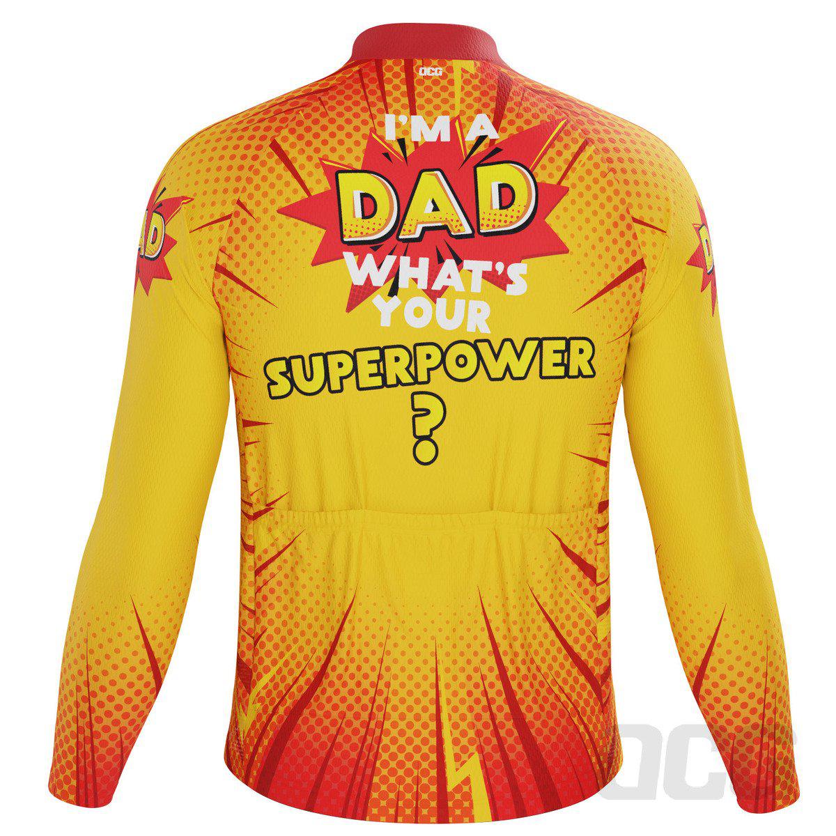 Men's I'm a Dad Superpower Long Sleeve Cycling Jersey