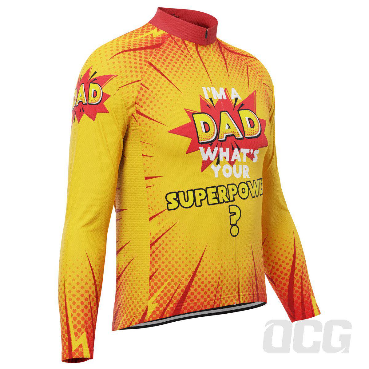 Men's I'm a Dad Superpower Long Sleeve Cycling Jersey
