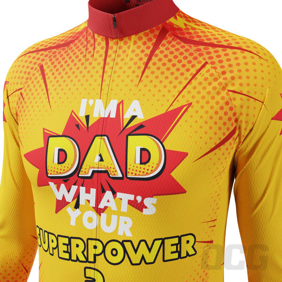 Men's I'm a Dad Superpower Long Sleeve Cycling Jersey