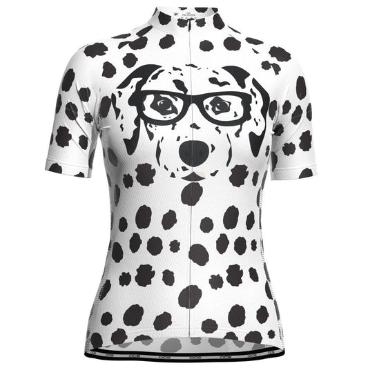 Women's Dalmatian Dog Short Sleeve Cycling Jersey