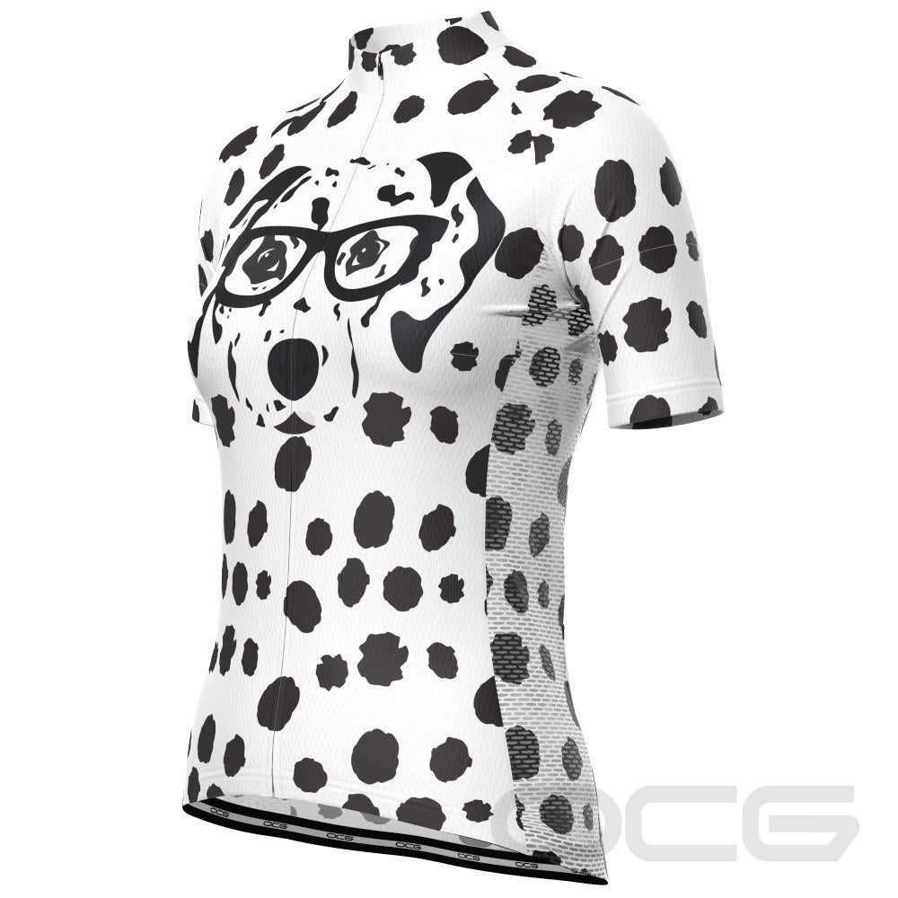 Women's Dalmatian Dog Short Sleeve Cycling Jersey