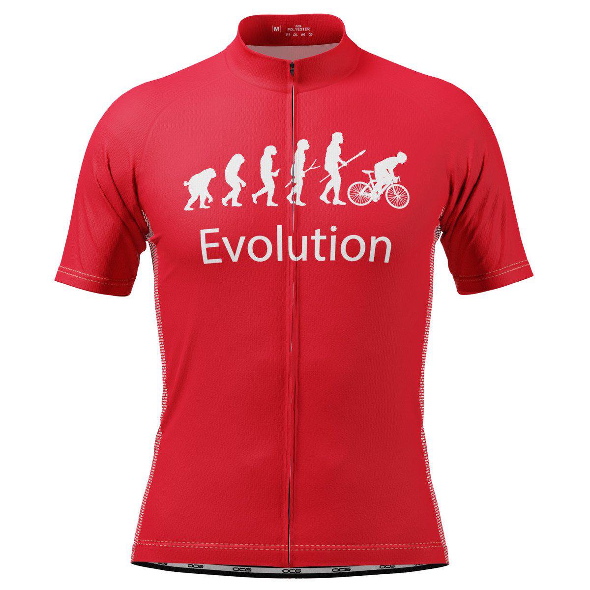 Men's Evolution of Man in Green Short Sleeve Cycling Jersey