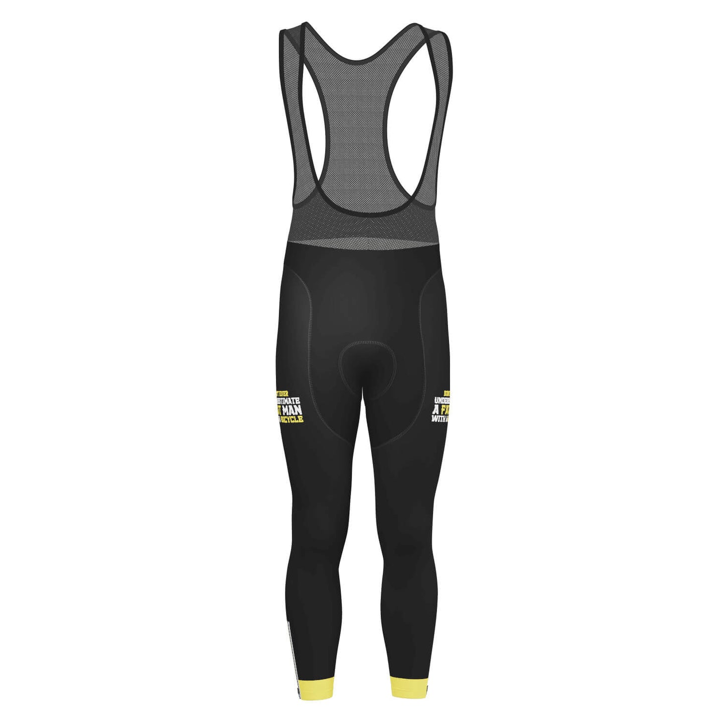 Men's Don't Ever Underestimate a Fat Man Gel Padded Cycling Bib-Tights