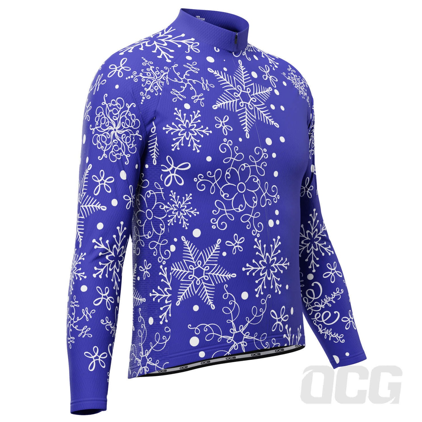 Men's Festive Snowflake Long Sleeve Cycling Jersey