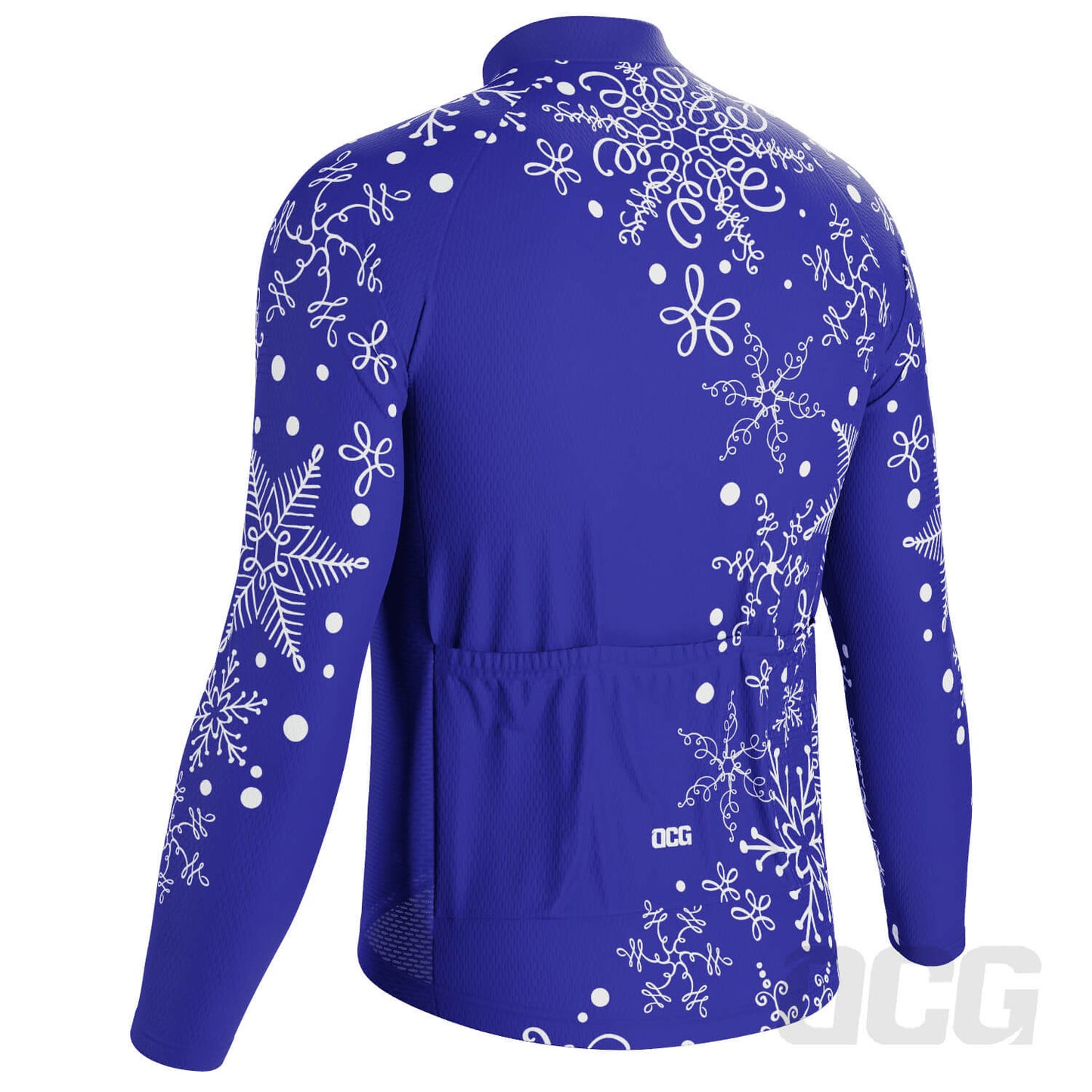 Men's Festive Snowflake Long Sleeve Cycling Jersey