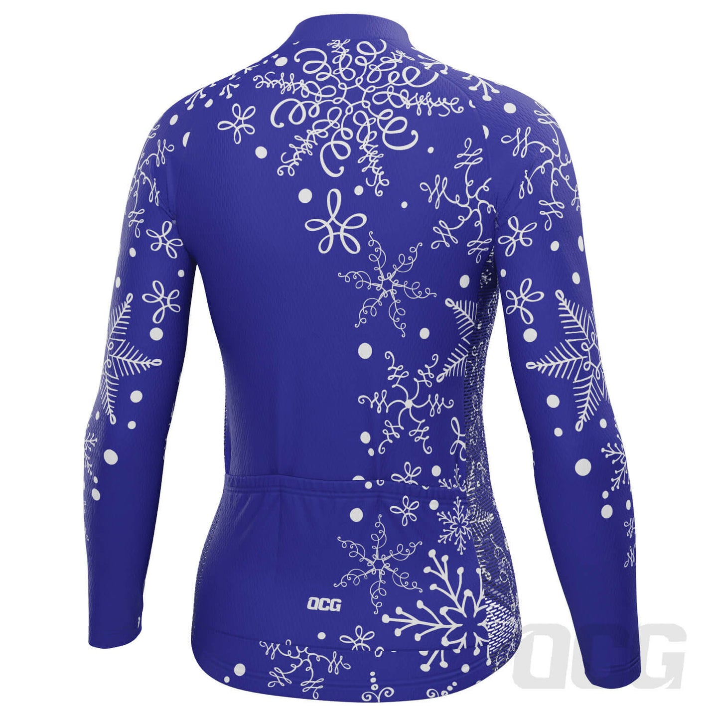 Women's Festive Snowflake Long Sleeve Cycling Jersey