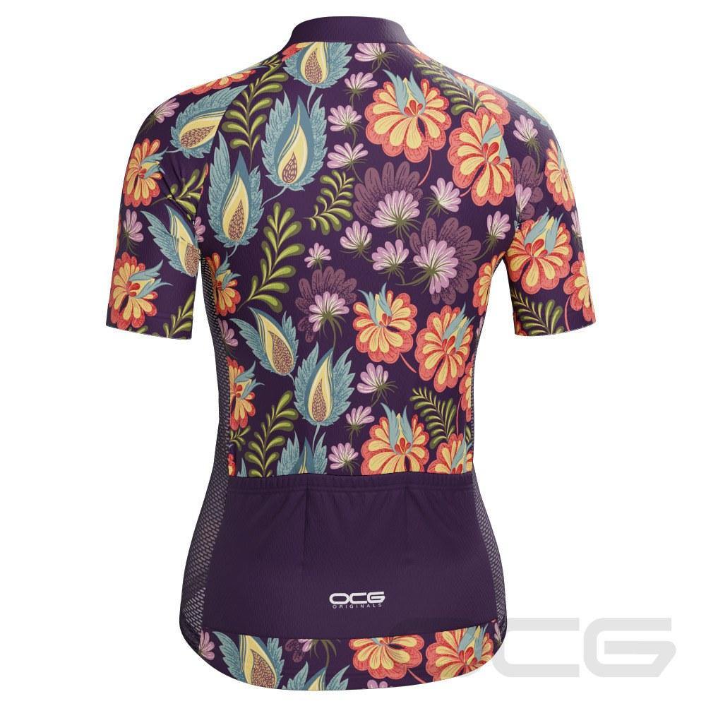 Women's Floral Botanical Short Sleeve Cycling Jersey