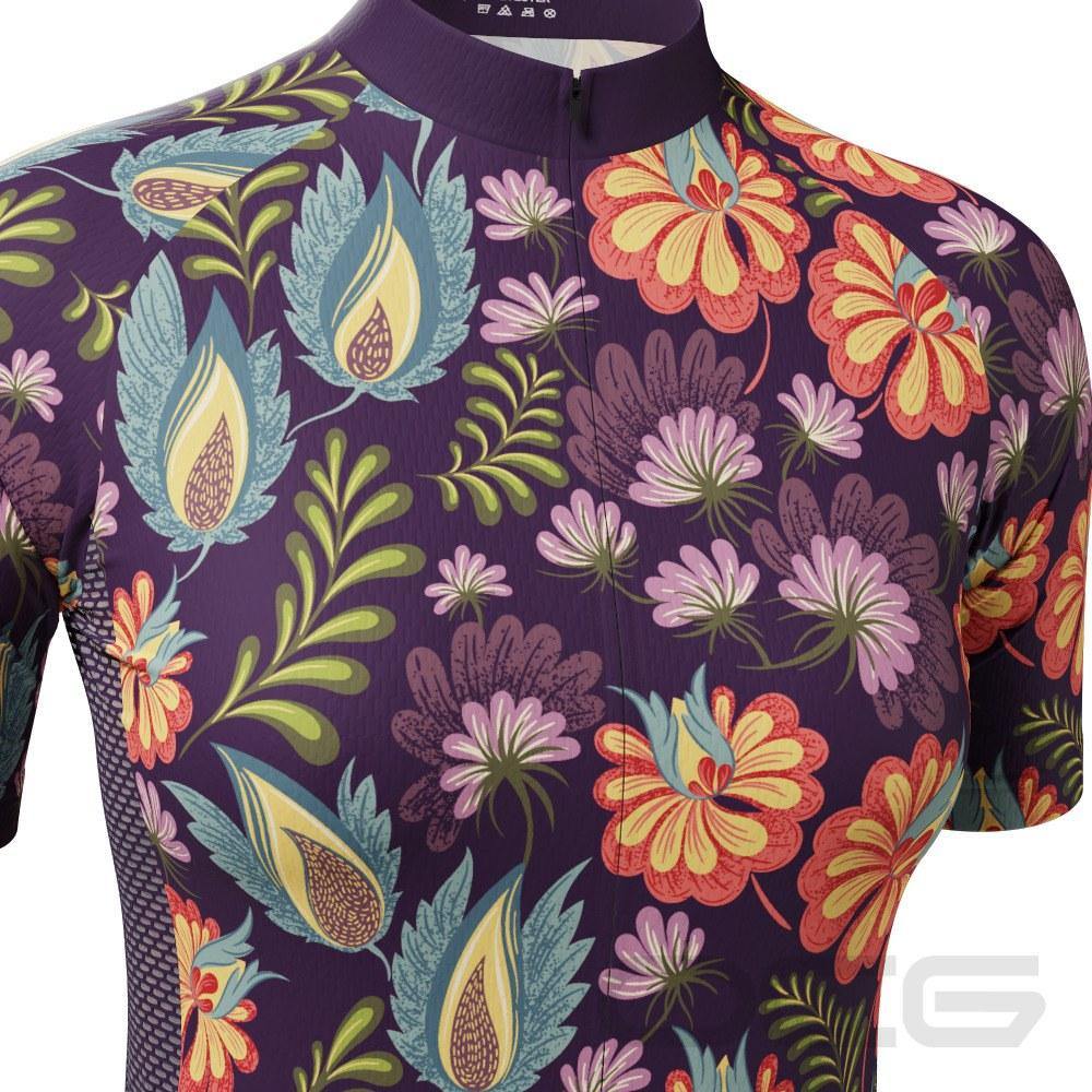 Women's Floral Botanical Short Sleeve Cycling Jersey