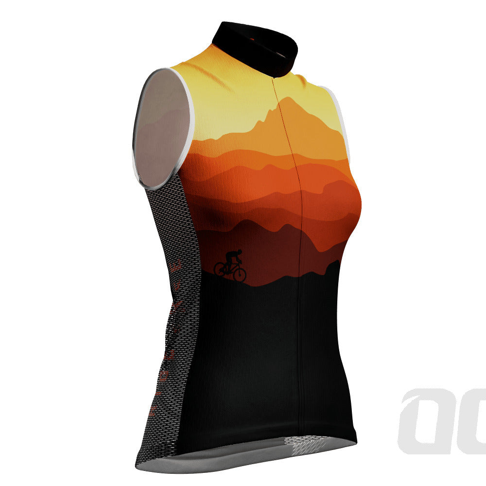 Women's Ride Free Sunset Sleeveless Tech Cycling Jersey