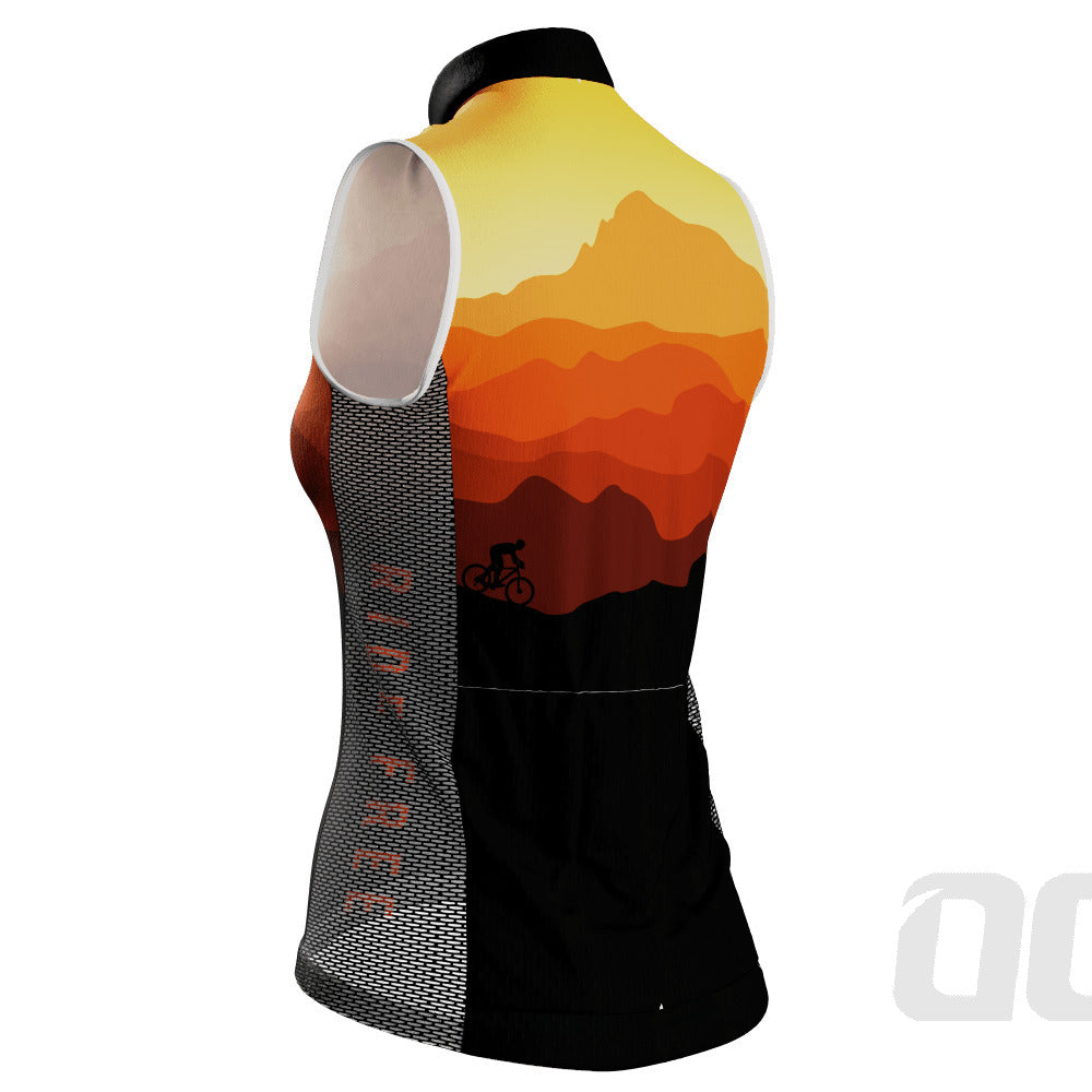 Women's Ride Free Sunset Sleeveless Tech Cycling Jersey