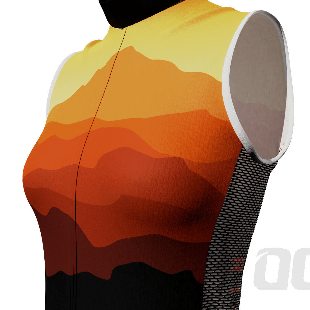 Women's Ride Free Sunset Sleeveless Tech Cycling Jersey