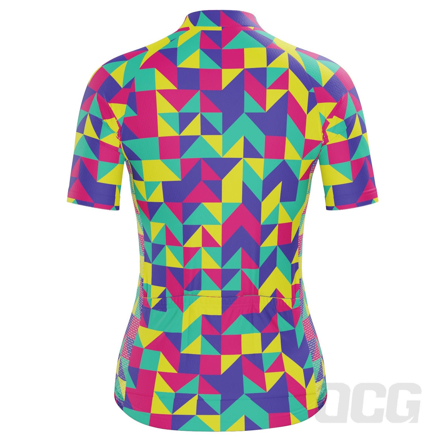 Women's High Viz Neon Geometry Short Sleeve Cycling Jersey