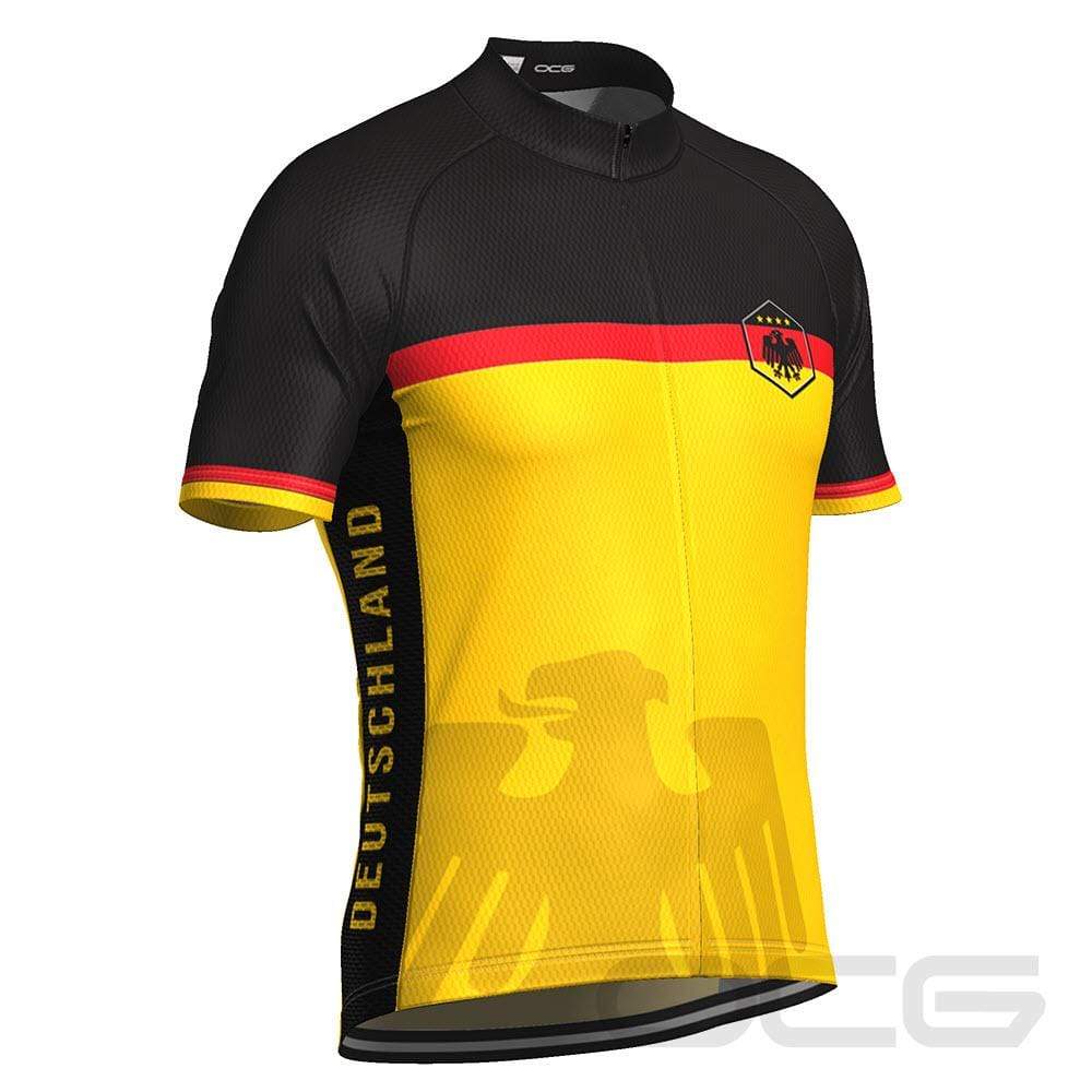 Men's Germany Deutschland National Flag Short Sleeve Cycling Jersey