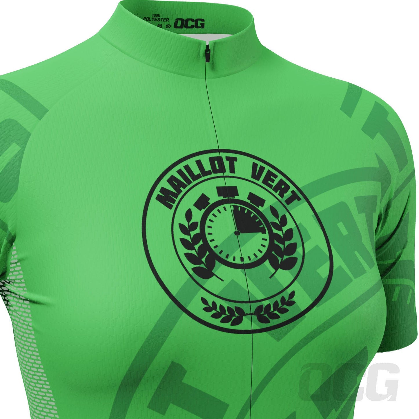 Women's Tour de France Green Sprinters Maillot Vert Short Sleeve Cycling Jersey