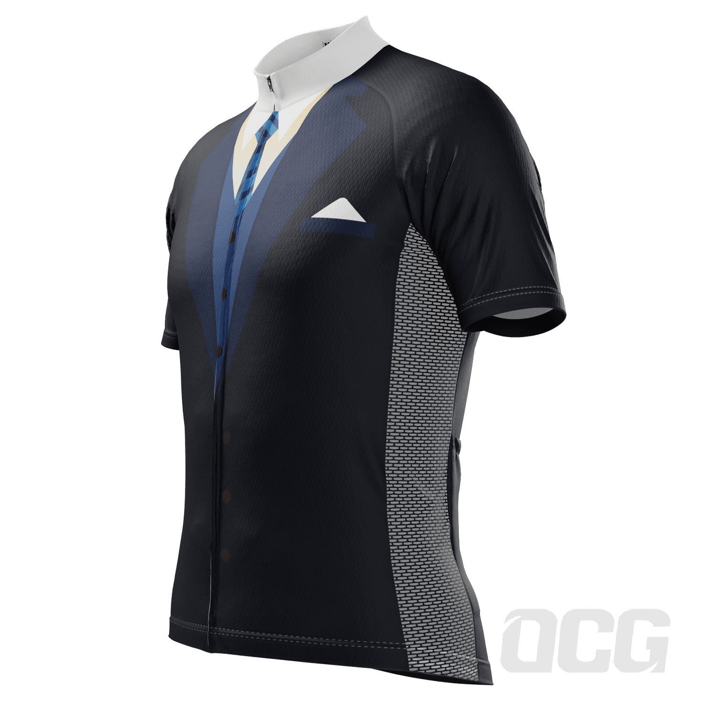 Men's Groom Formal Suit and Tie Short Sleeve Cycling Jersey