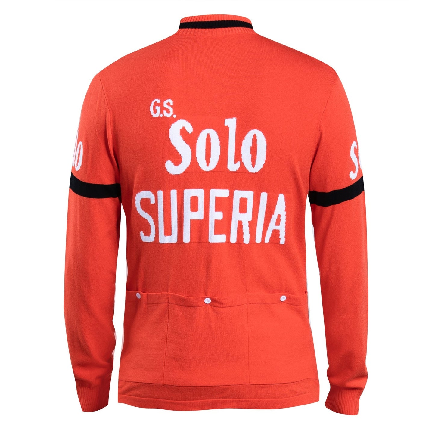 GS Solo Superia Merino Wool Blend - Long Sleeve Retro Cycling Jersey