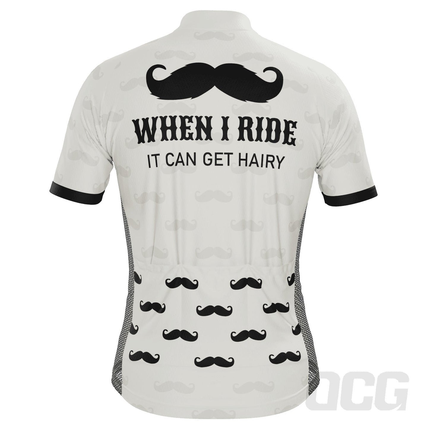 Men's Hairy Mustache Short Sleeve Cycling Jersey