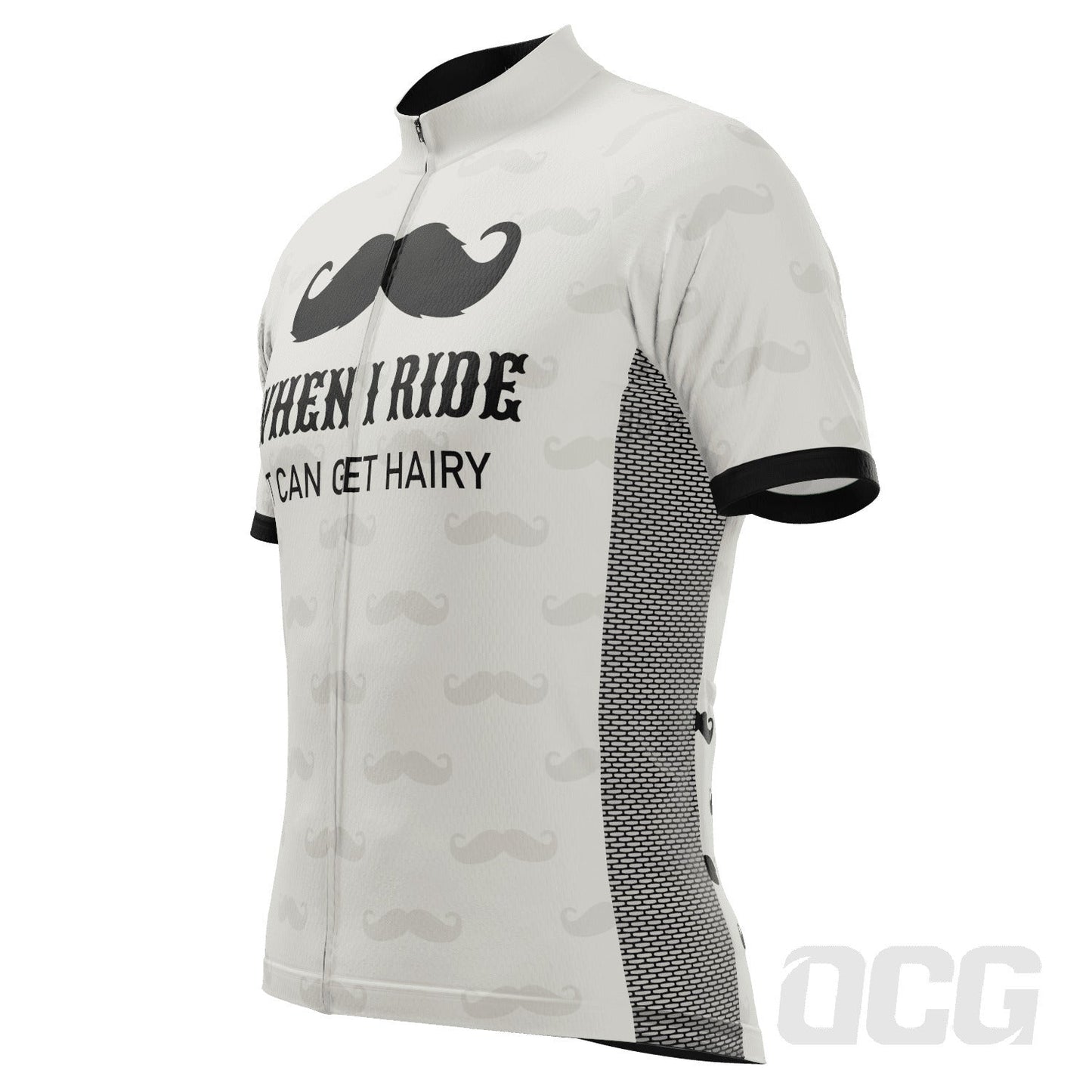 Men's Hairy Mustache Short Sleeve Cycling Jersey