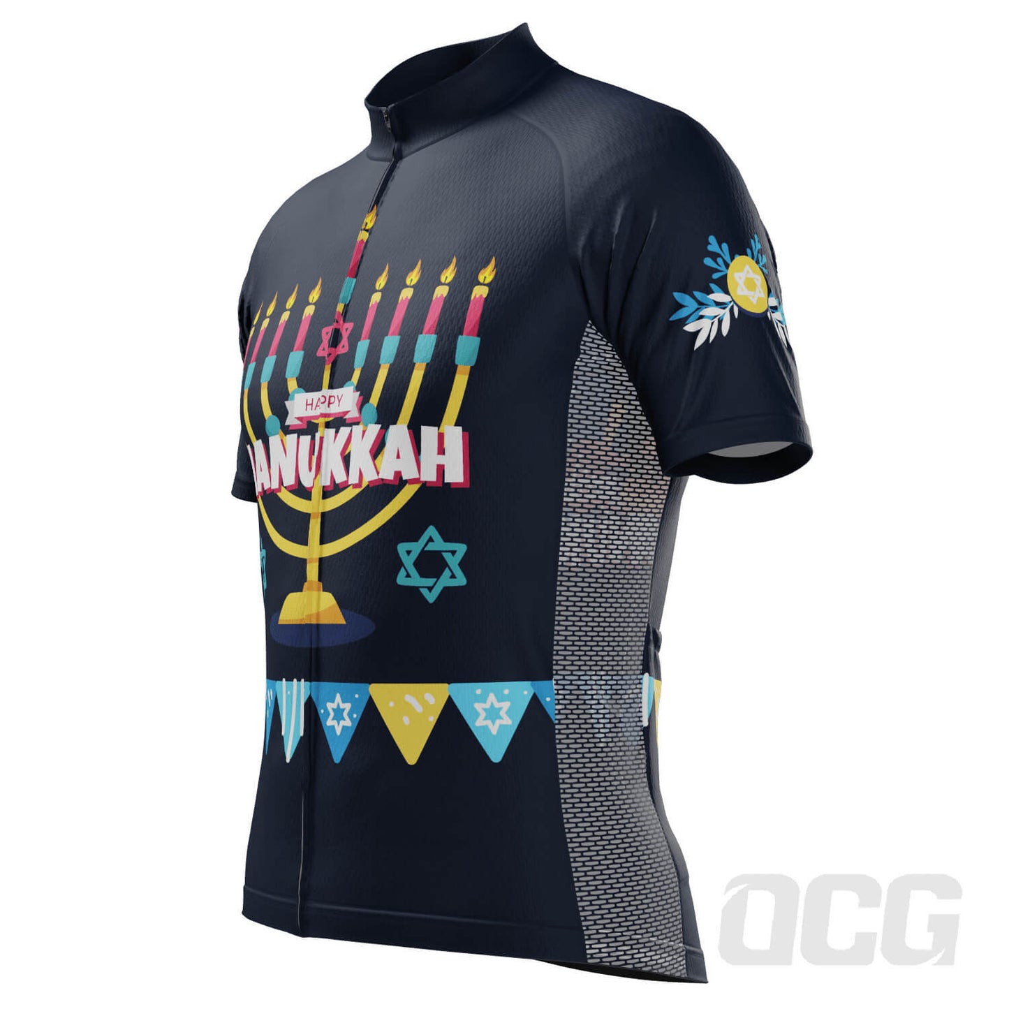 Men's Happy Hanukkah Short Sleeve Cycling Jersey