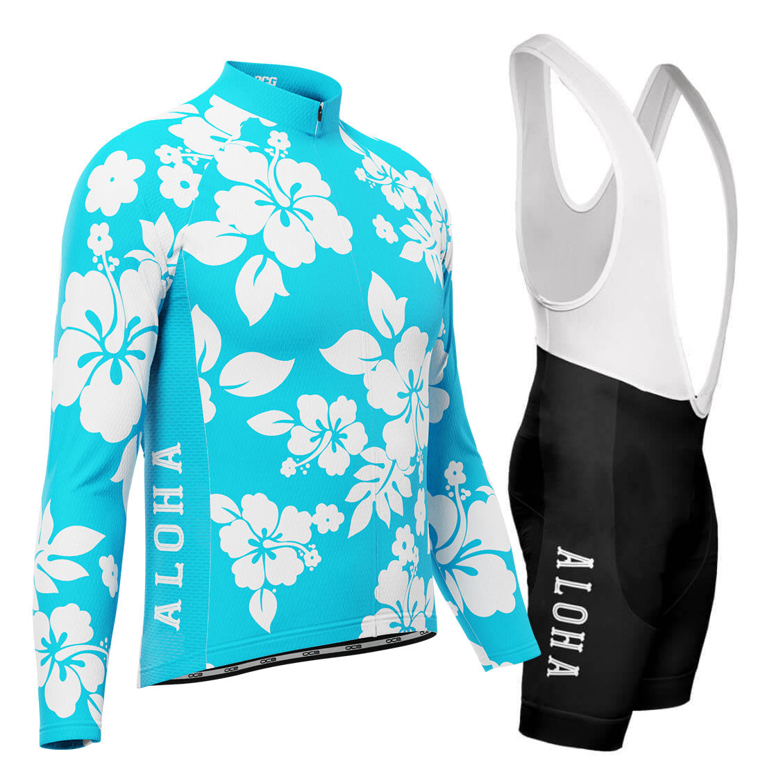 Men's Hawaiian Aloha Floral 2 Piece Cycling Kit