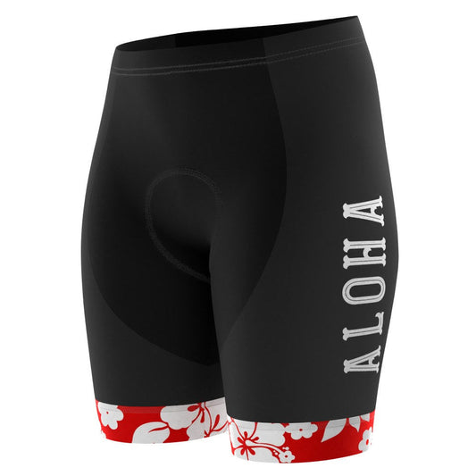 Women's Hawaiian Aloha Floral Gel Padded Cycling Shorts