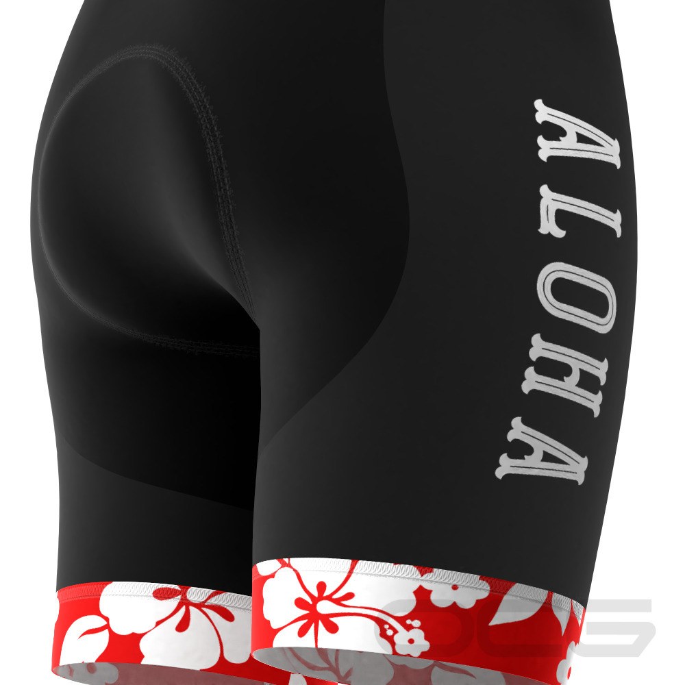 Women's Hawaiian Aloha Floral Gel Padded Cycling Shorts