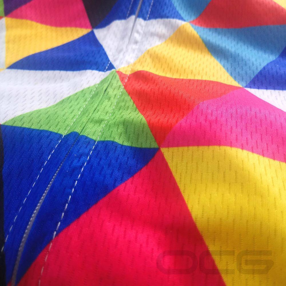 Men's High Viz Color Triangles Long Sleeve Cycling Jersey