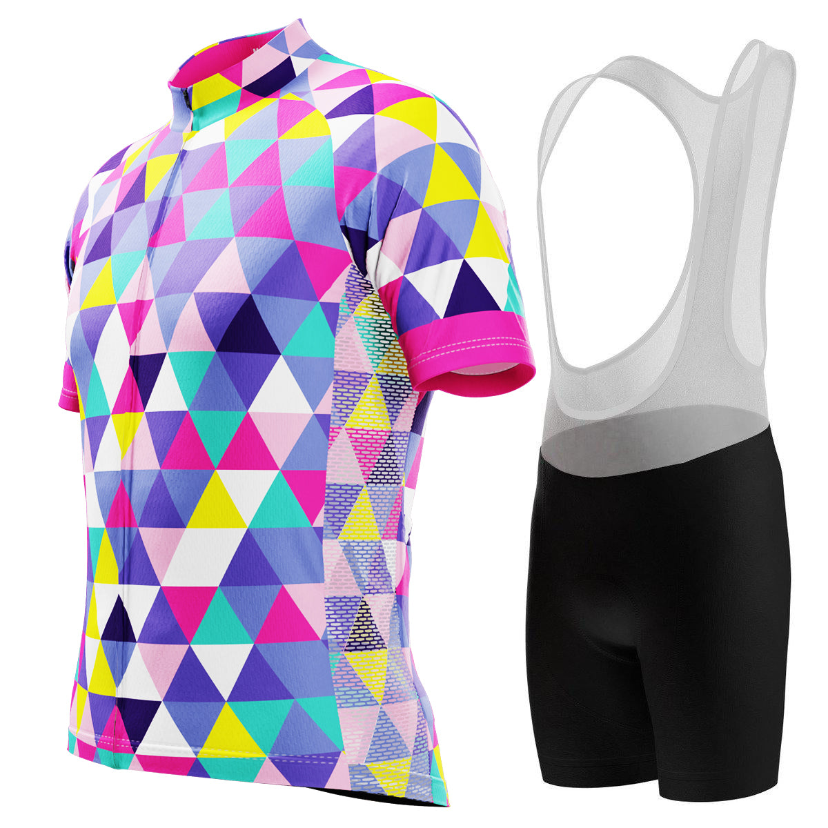 Men's High Viz Color Triangles 2 Piece Cycling Kit