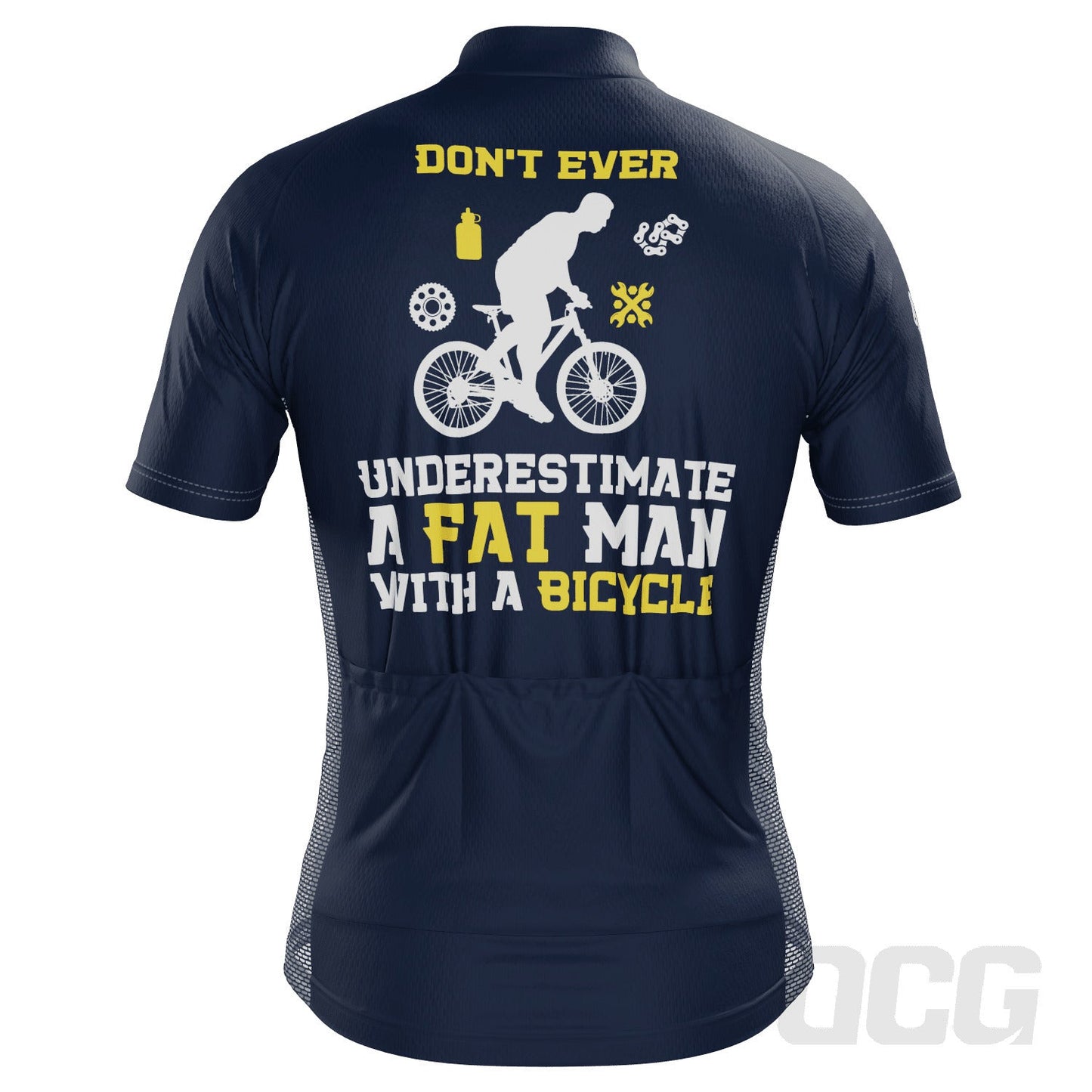 Men's Don't Ever Underestimate a Fat Man Short Sleeve Cycling Jersey