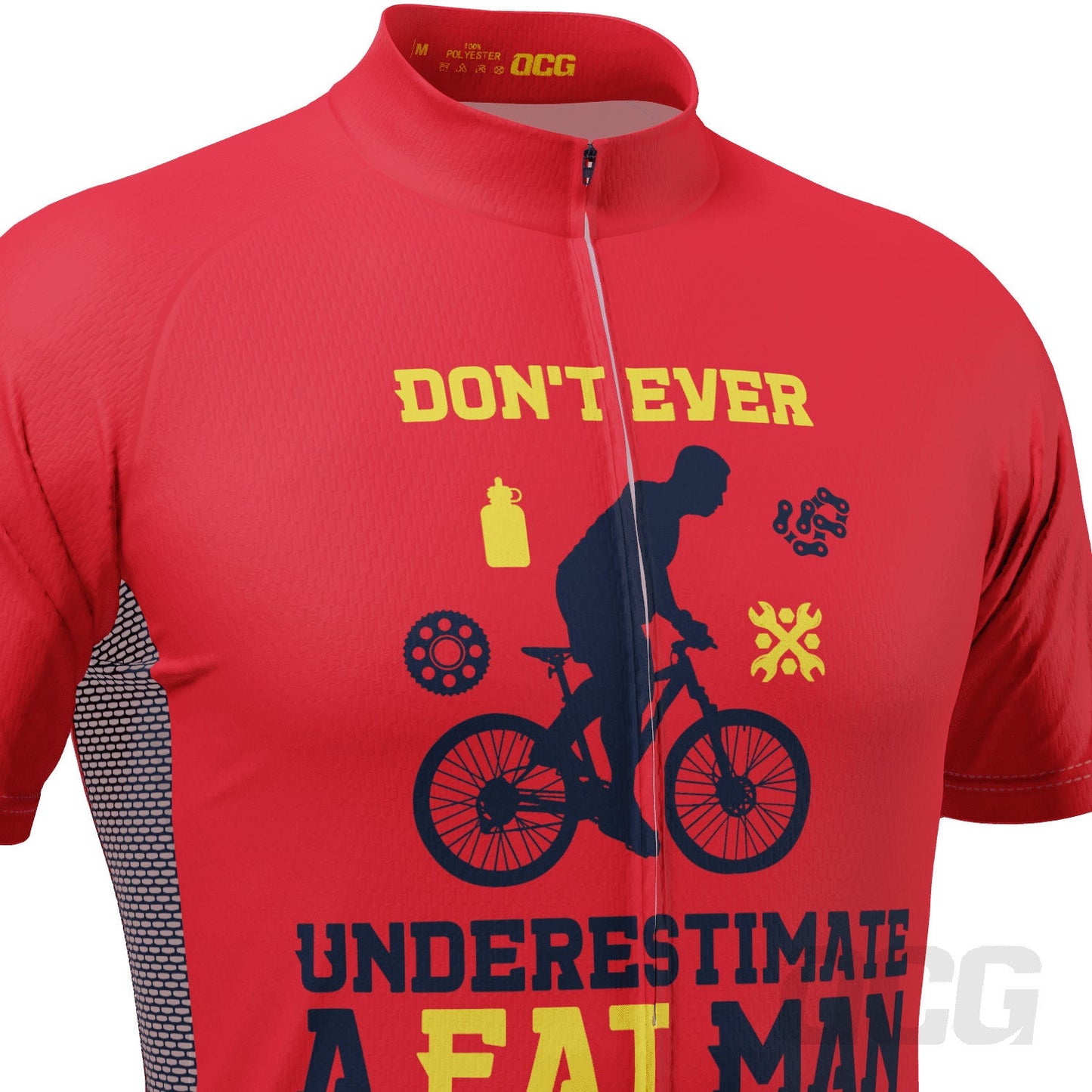 Men's Don't Ever Underestimate a Fat Man Short Sleeve Cycling Jersey