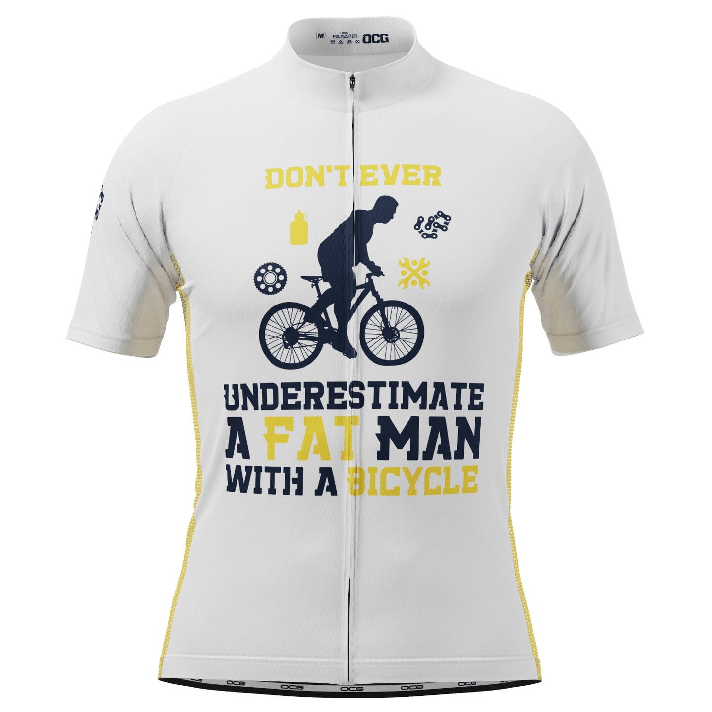 Men's Don't Ever Underestimate a Fat Man Short Sleeve Cycling Jersey