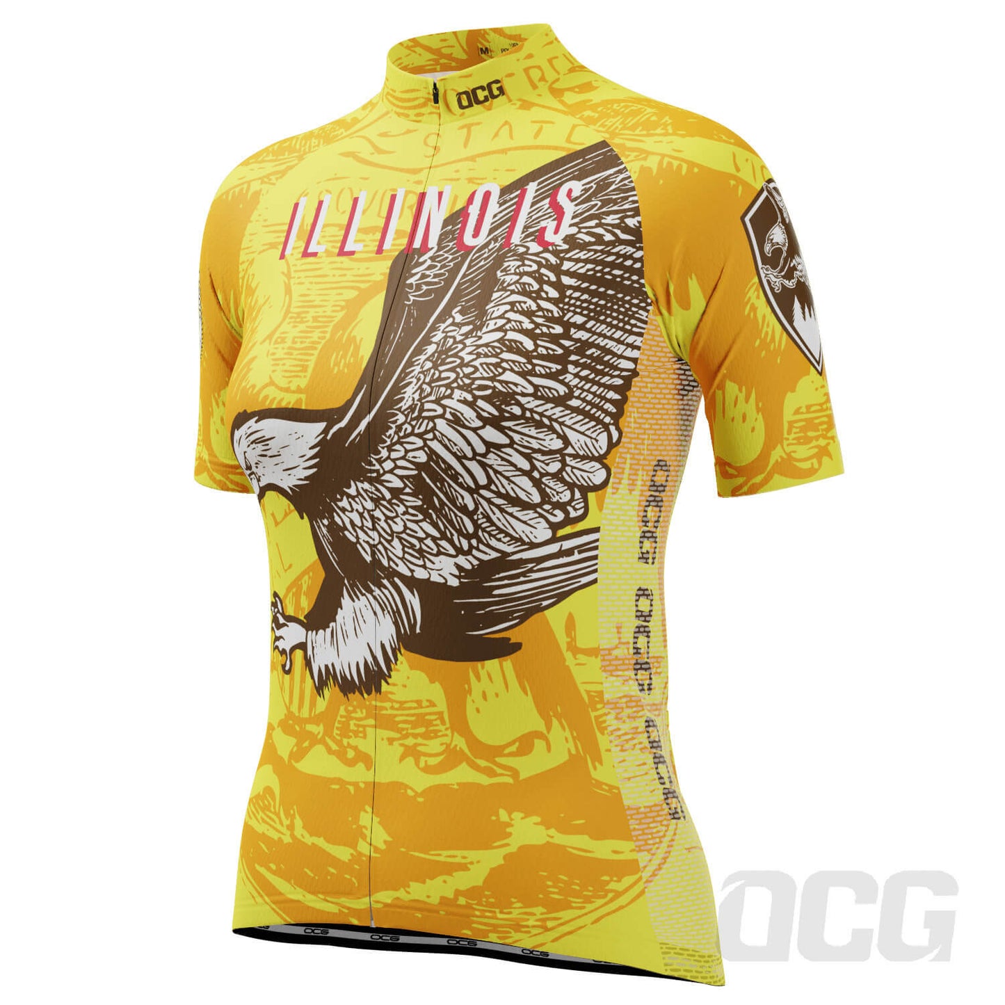 Women's Illinois US State Icon Short Sleeve Cycling Jersey