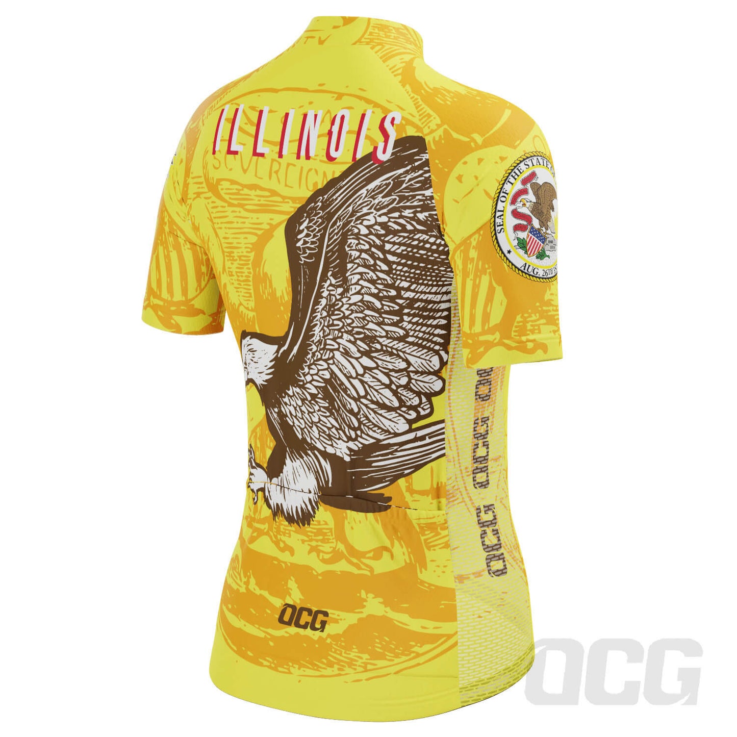 Women's Illinois US State Icon Short Sleeve Cycling Jersey
