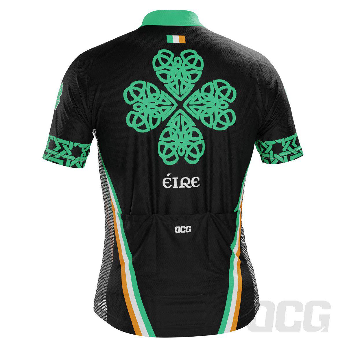 Men's Ireland Eire Shamrock National Flag Short Sleeve Cycling Jersey