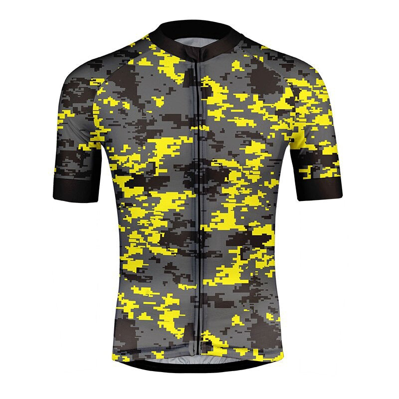 Men's Yellow Camo Cycling Jersey