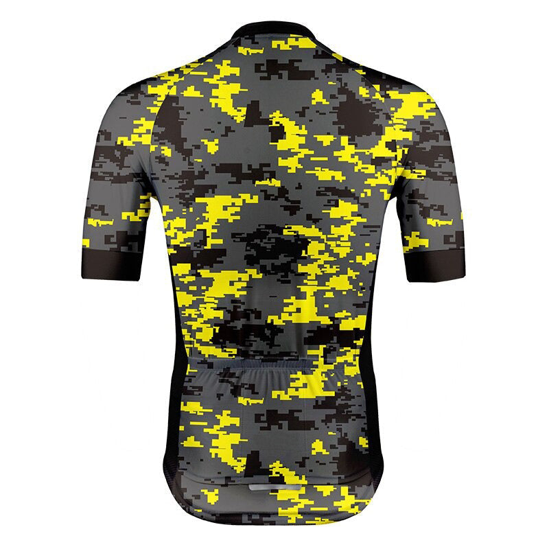 Men's Yellow Camo Cycling Jersey