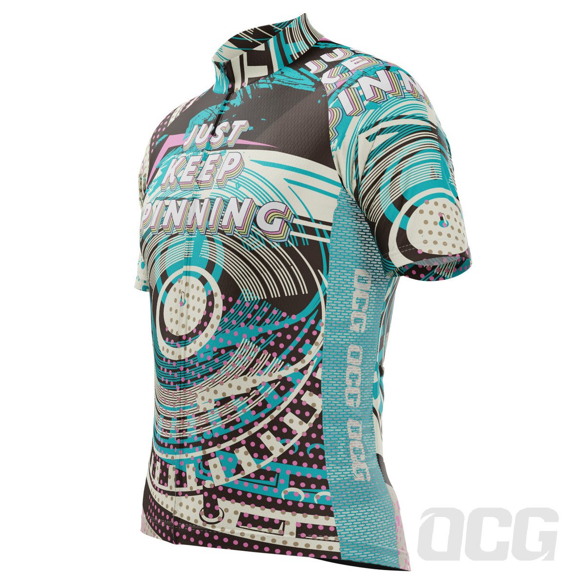 Men's Just Keep Spinning DJ Short Sleeve Cycling Jersey