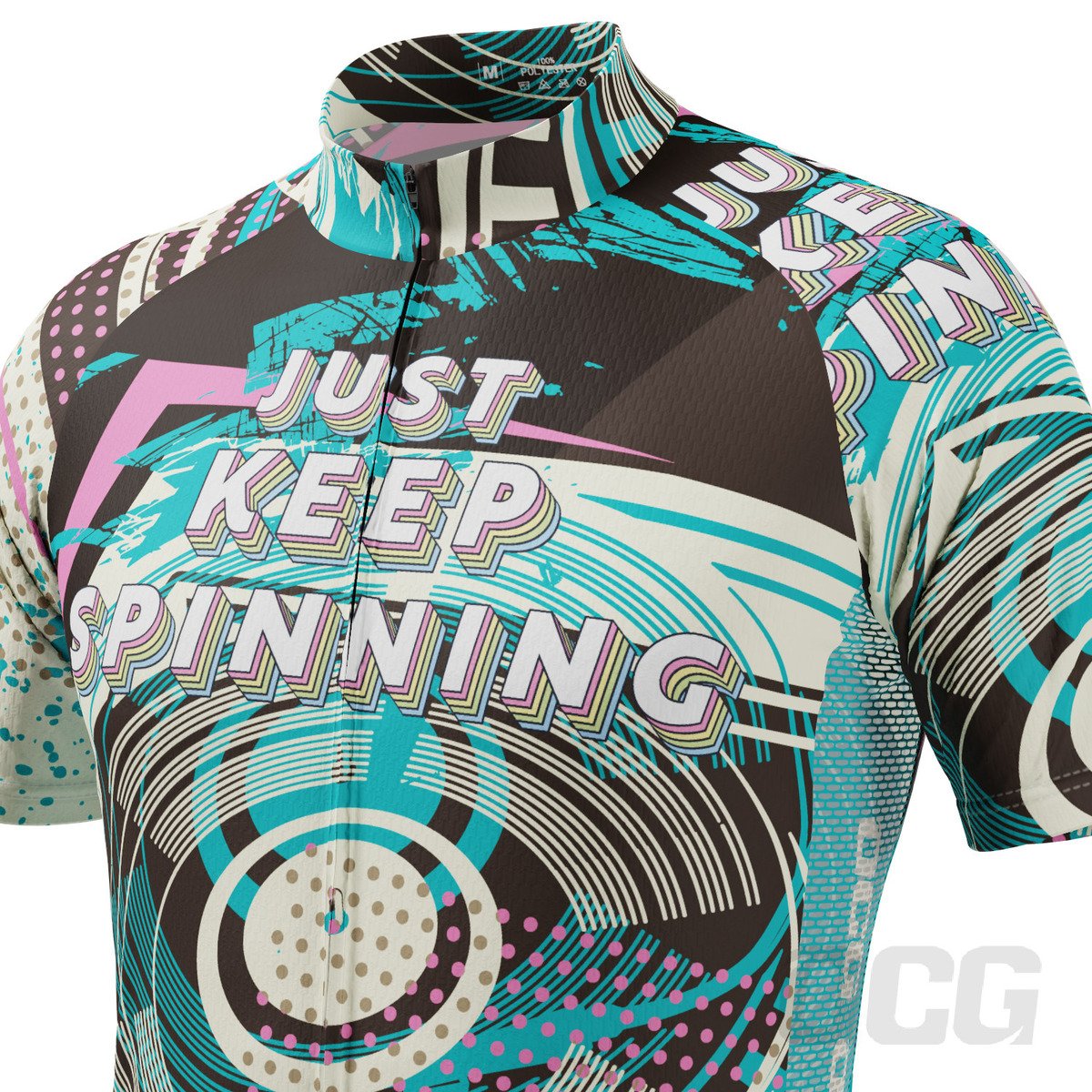 Men's Just Keep Spinning DJ Short Sleeve Cycling Jersey