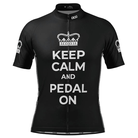Men's Keep Calm and Pedal On Short Sleeve Cycling Jersey