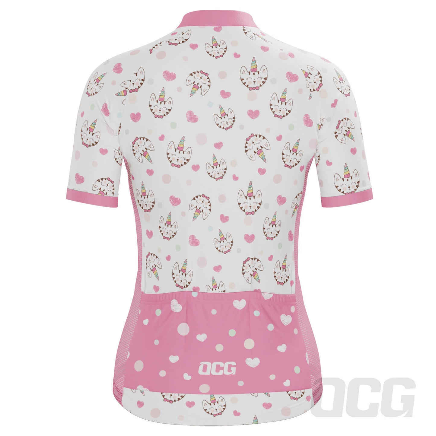 Women's Kitty Corn Unicorn Short Sleeve Cycling Jersey
