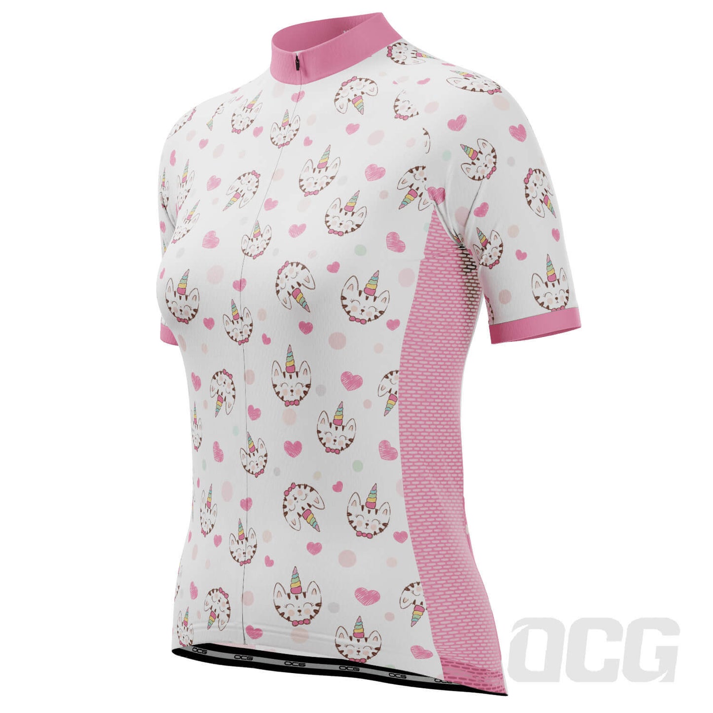Women's Kitty Corn Unicorn Short Sleeve Cycling Jersey