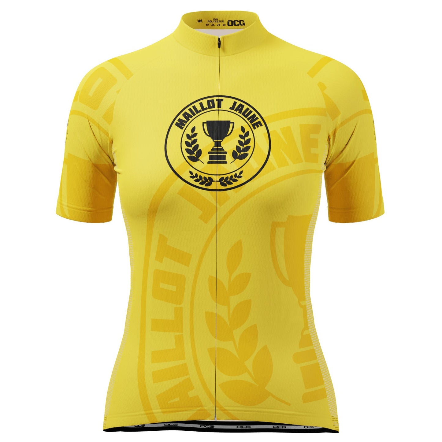 Women's Tour de France Yellow Leaders Maillot Jaune Short Sleeve Cycling Jersey