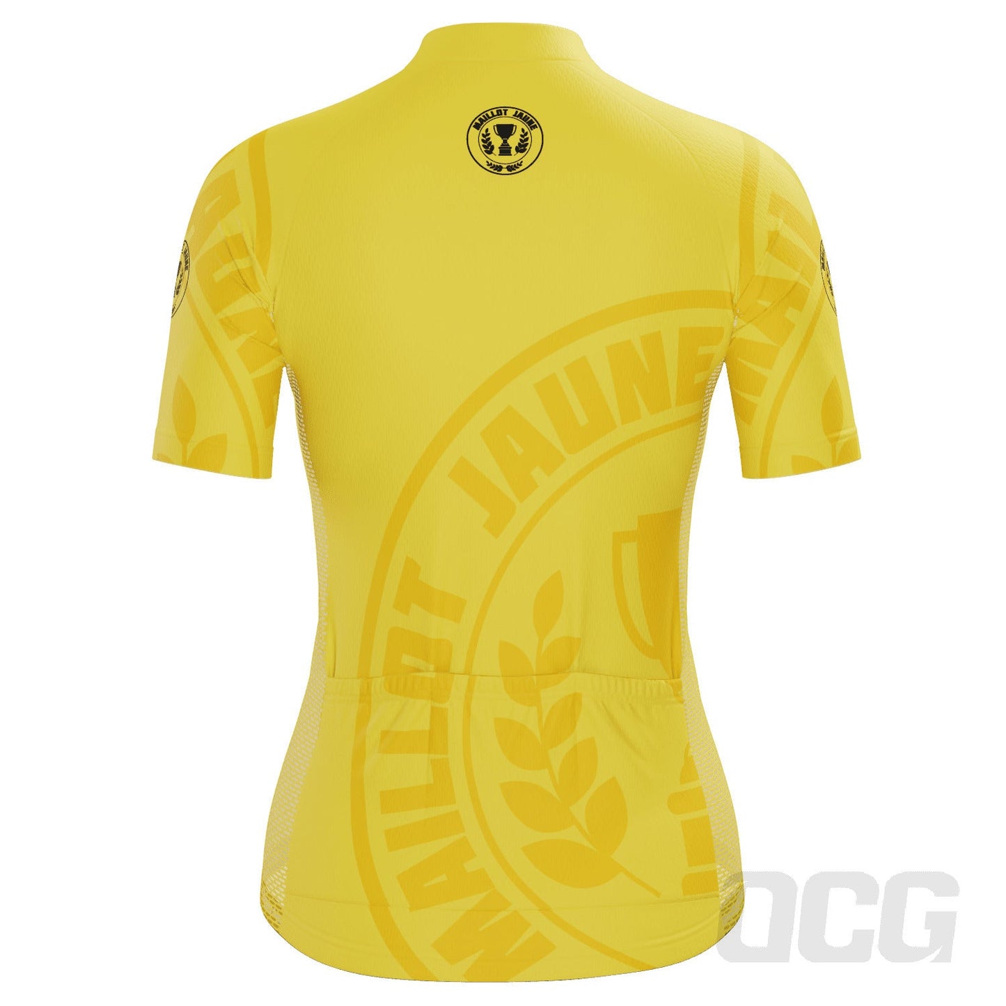 Women's Tour de France Yellow Leaders Maillot Jaune Short Sleeve Cycling Jersey